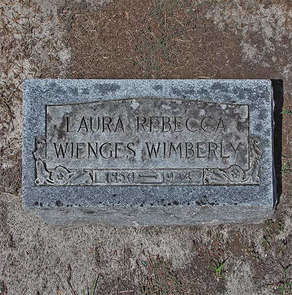 Laura Rebecca Wienges Wimberly Gravestone Photo