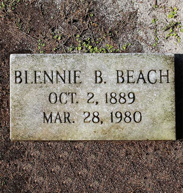 Blennie B. Beach Gravestone Photo
