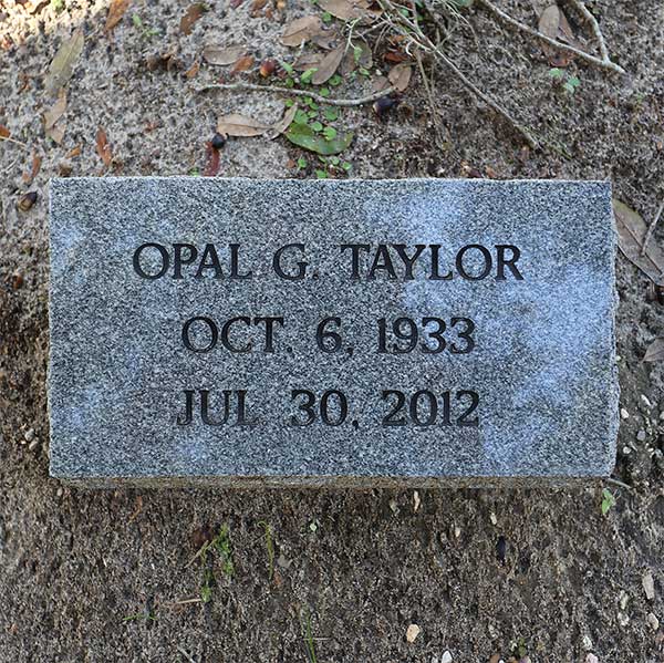 Opal G. Taylor Gravestone Photo