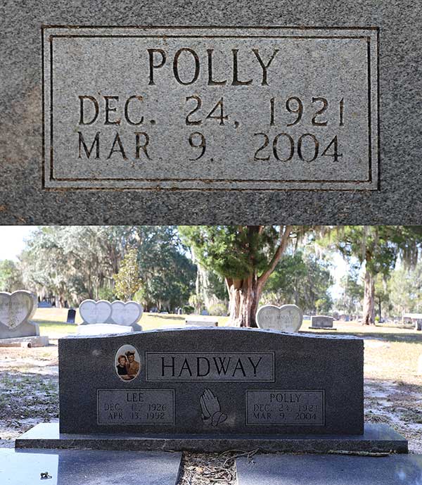 Polly Hadway Gravestone Photo