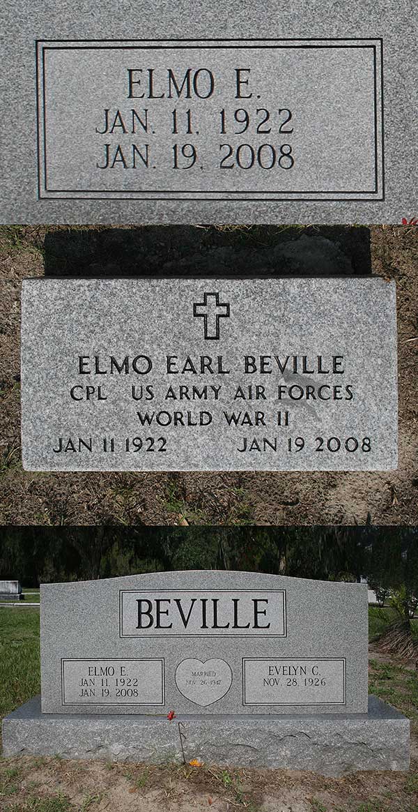 Elmo Earl Beville Gravestone Photo