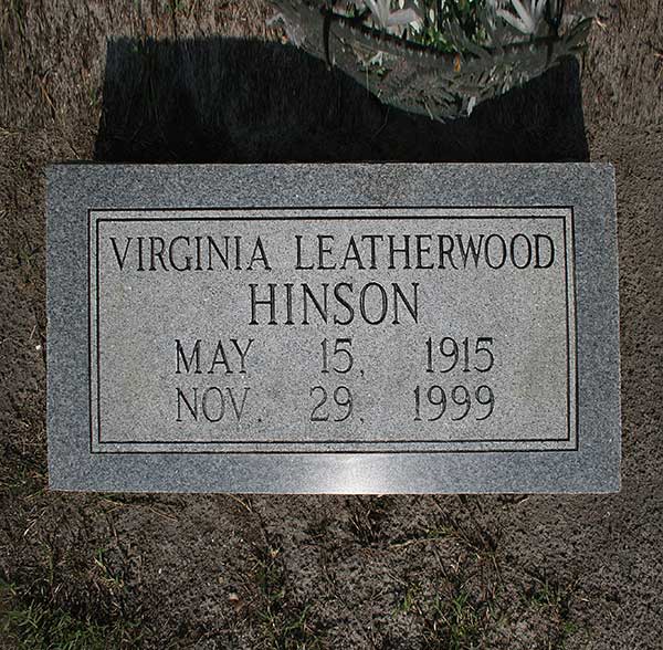 Virginia Leatherwood Hinson Gravestone Photo
