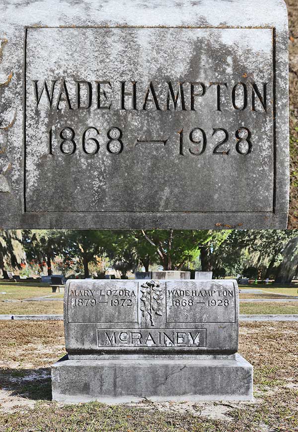 Wade Hampton McRainey Gravestone Photo
