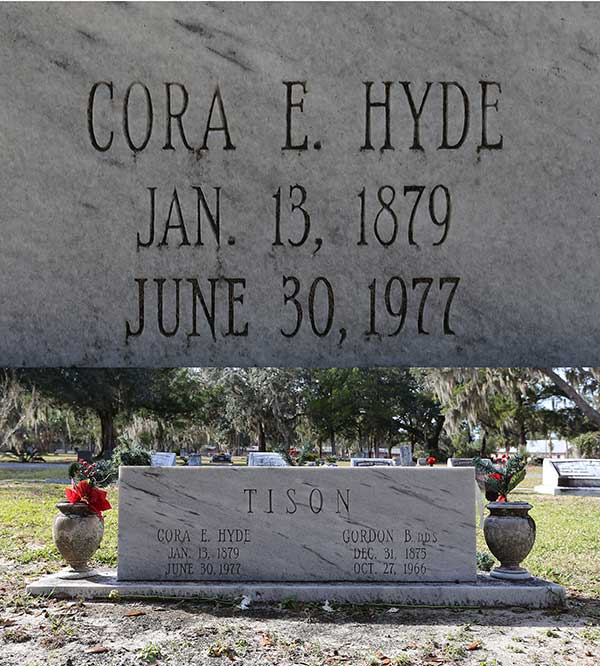 Cora E. Hyde Tison Gravestone Photo