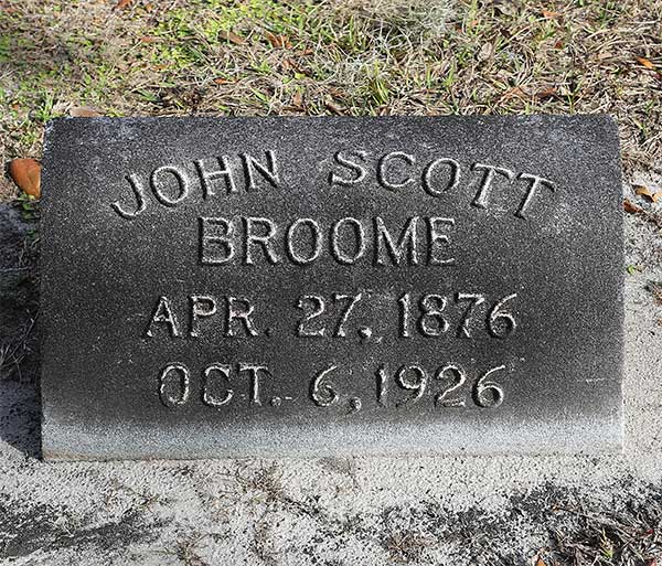 John Scott Broome Gravestone Photo