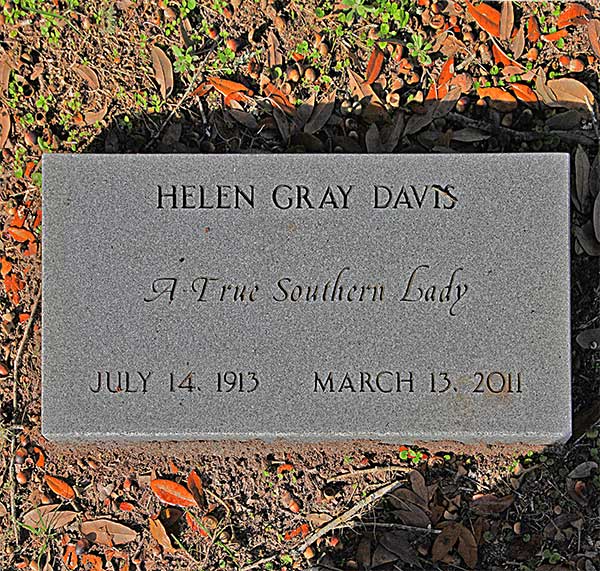 Helen Gray Davis Davis Gravestone Photo