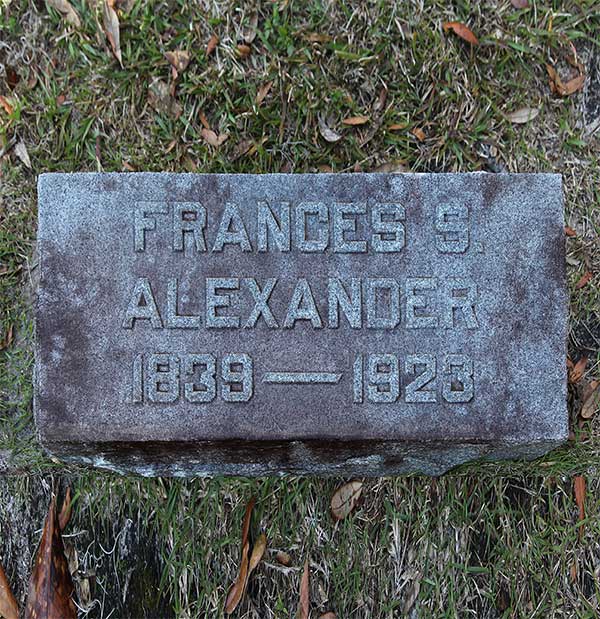 Frances S. Alexander Gravestone Photo