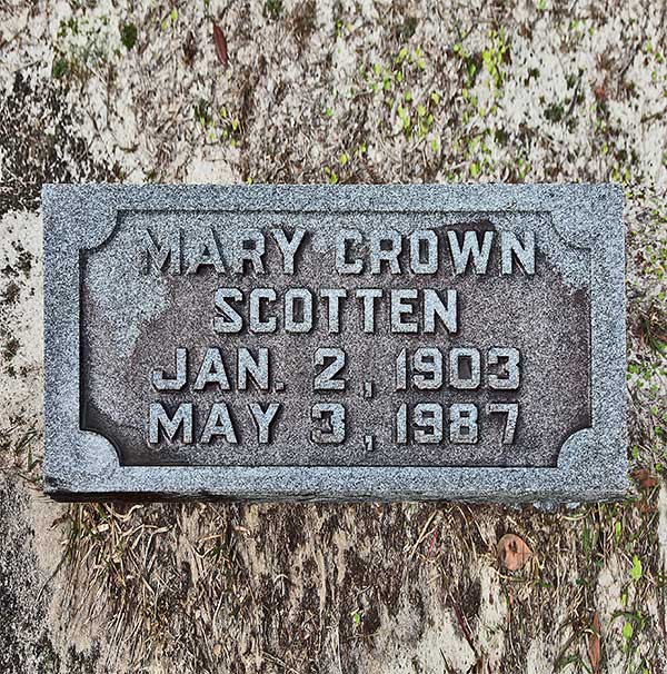 Mary Crown Scotten Gravestone Photo