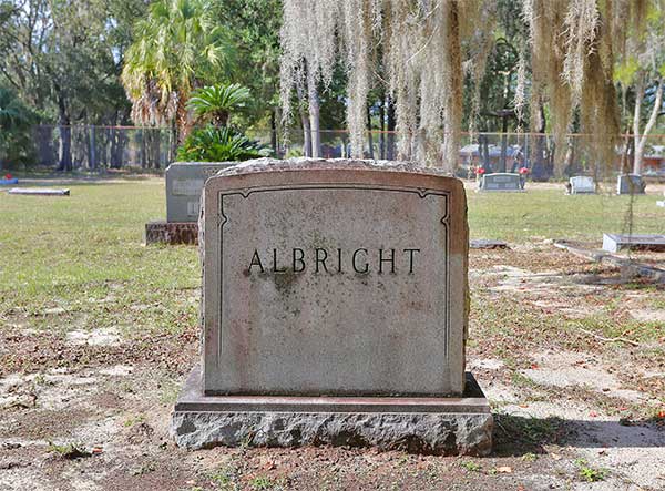  Albright Family Monument Gravestone Photo