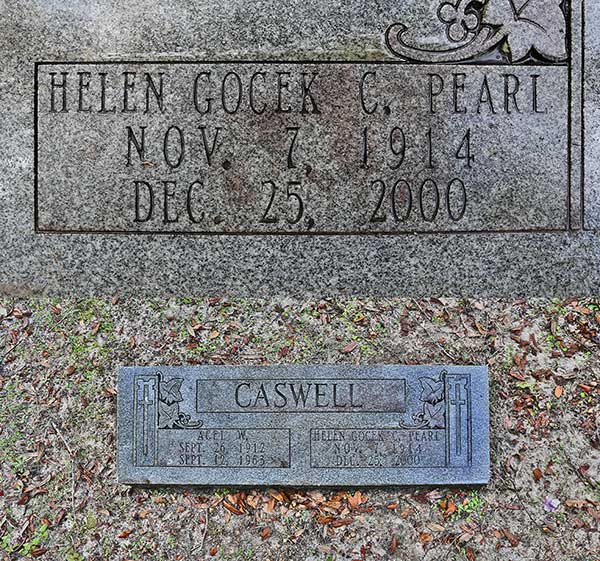 Helen Gocek C. Pearl Caswell Gravestone Photo
