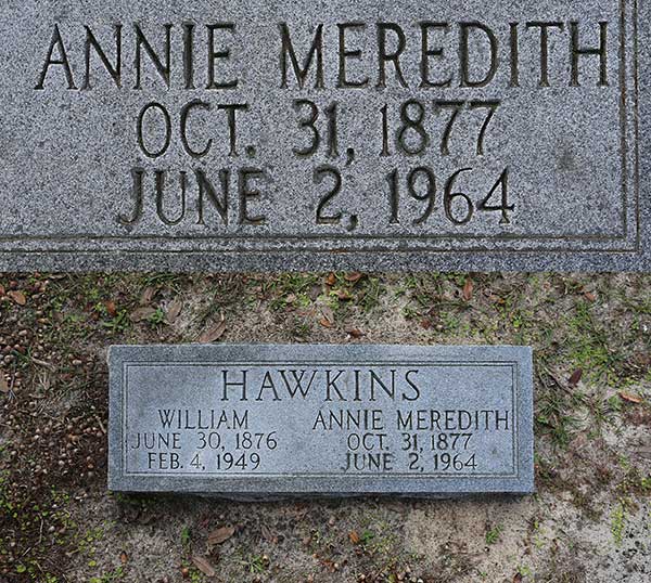 Annie Meredith Hawkins Gravestone Photo