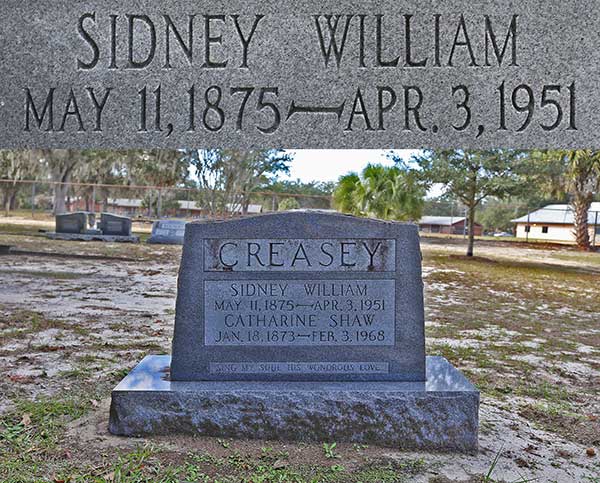 Sidney Willaim Creasey Gravestone Photo