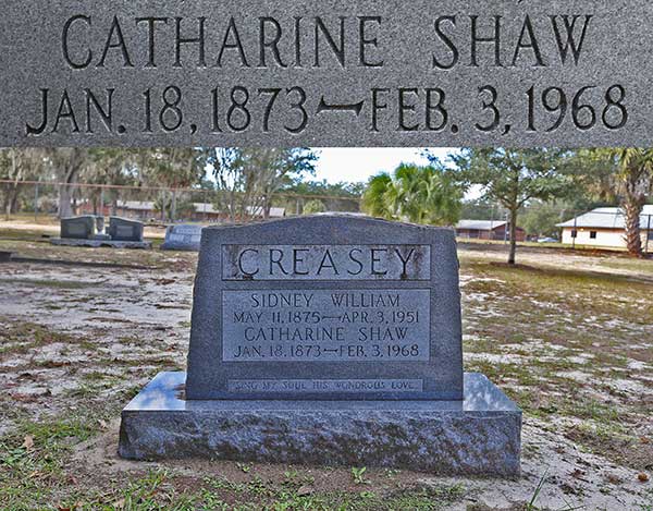 Catharine Shaw Creasey Gravestone Photo