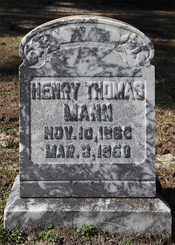 Henry Thomas Mann Gravestone Photo
