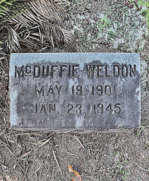 McDuffie Weldon Gravestone Photo