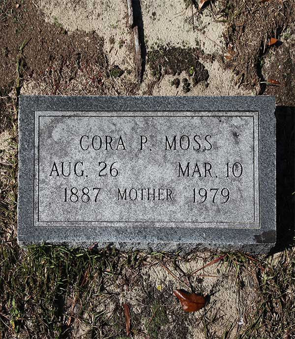 Cora P. Moss Gravestone Photo