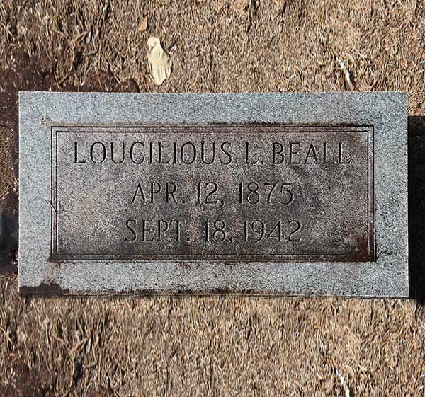 Loucilious L. Beall Gravestone Photo