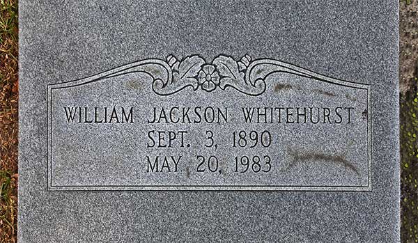 William Jackson Whitehurst Gravestone Photo
