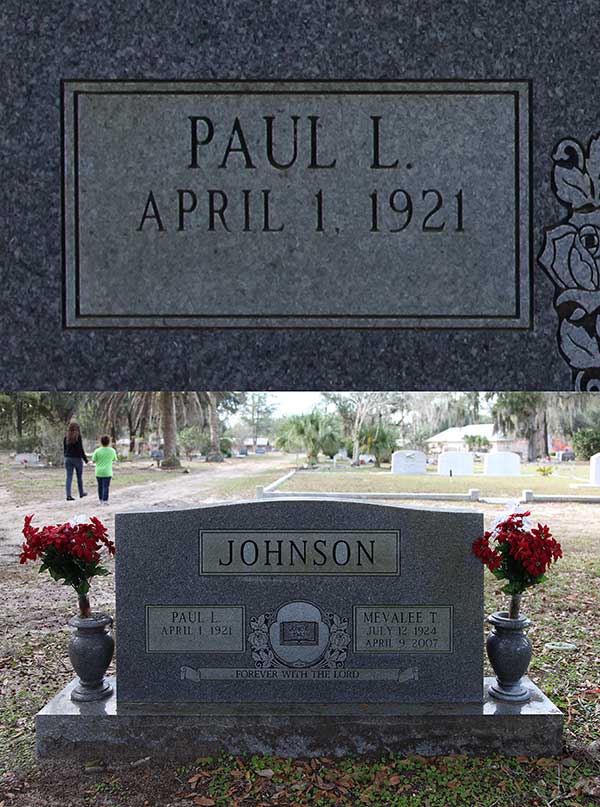 Paul L. Johnson Gravestone Photo