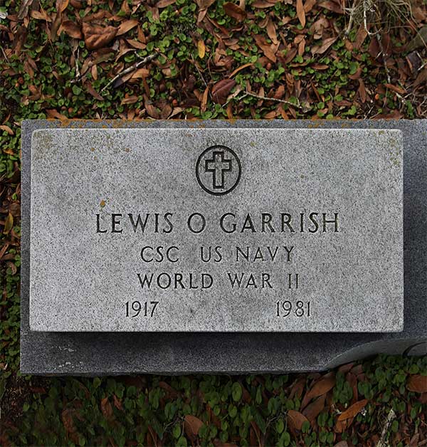 Lewis O. Garrish Gravestone Photo