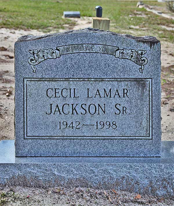 Cecil Lamar Jackson Sr. Gravestone, Evergreen Cemetery