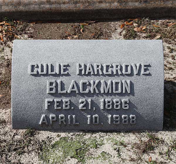 Gulie Hargrove Blackmon Gravestone Photo