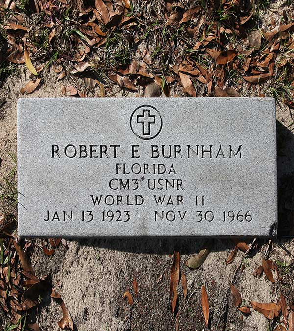 Robert E. Burnham Gravestone Photo