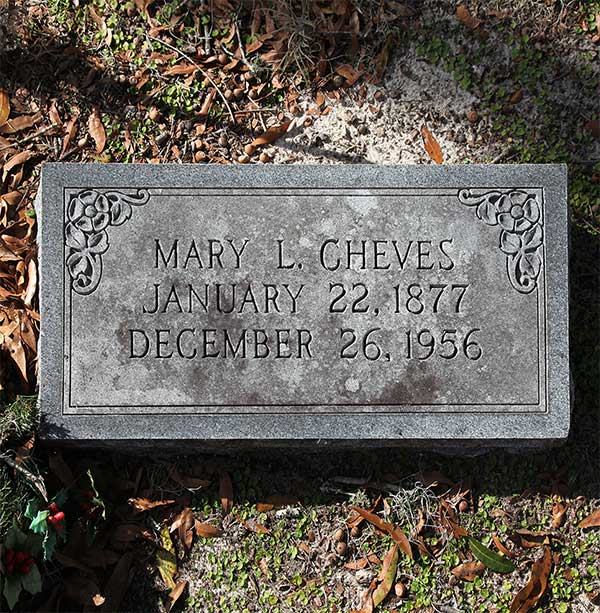 Mary L. Cheves Gravestone Photo