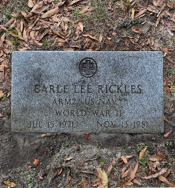 Earle Lee Rickles Gravestone Photo