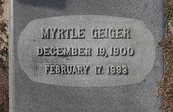 Myrtle Geiger Gravestone Photo