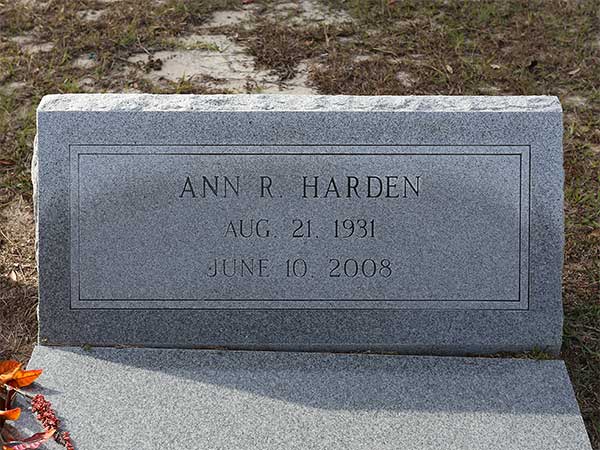 Ann R. Harden Gravestone Photo