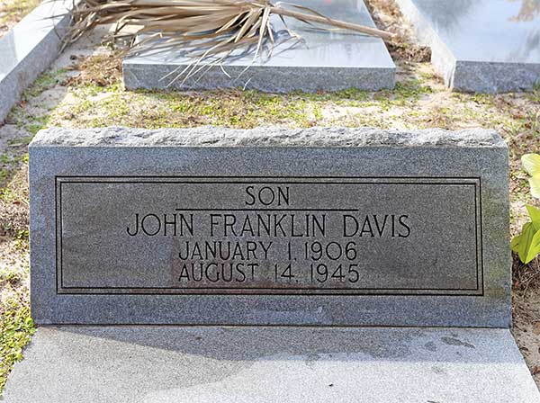 John Franklin Davis Gravestone Photo