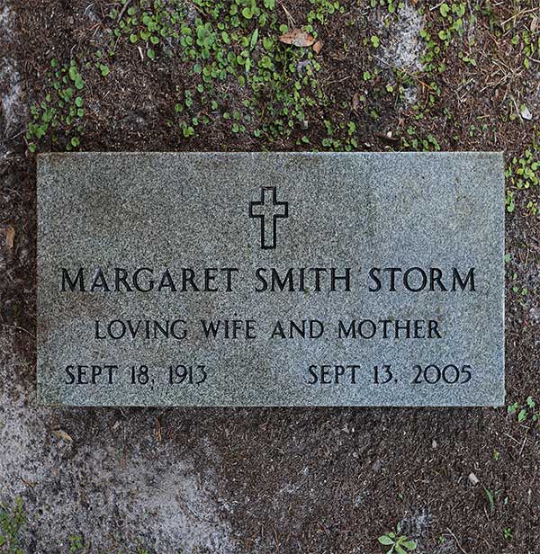 Margaret Smith Storm Gravestone Photo