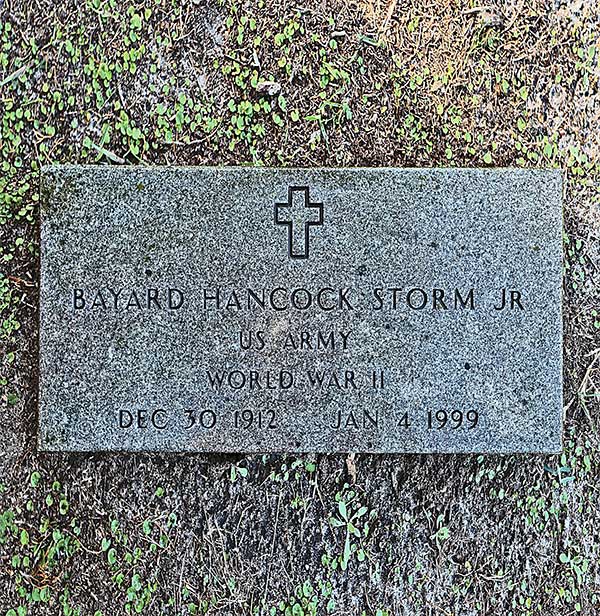 Bayard Hancock Storm Gravestone Photo