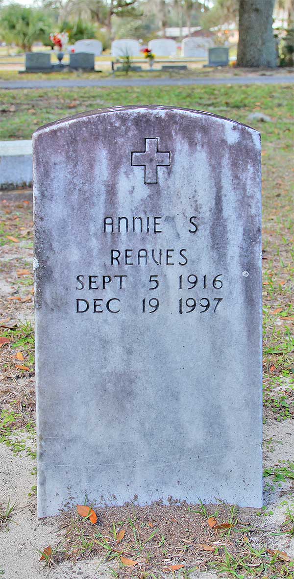 Annie S. Reaves Gravestone Photo