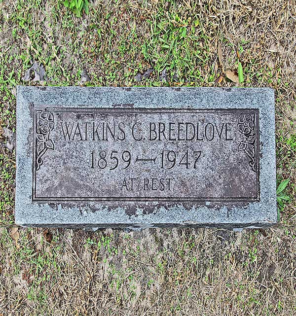 Watkins C. Breedlove Gravestone Photo