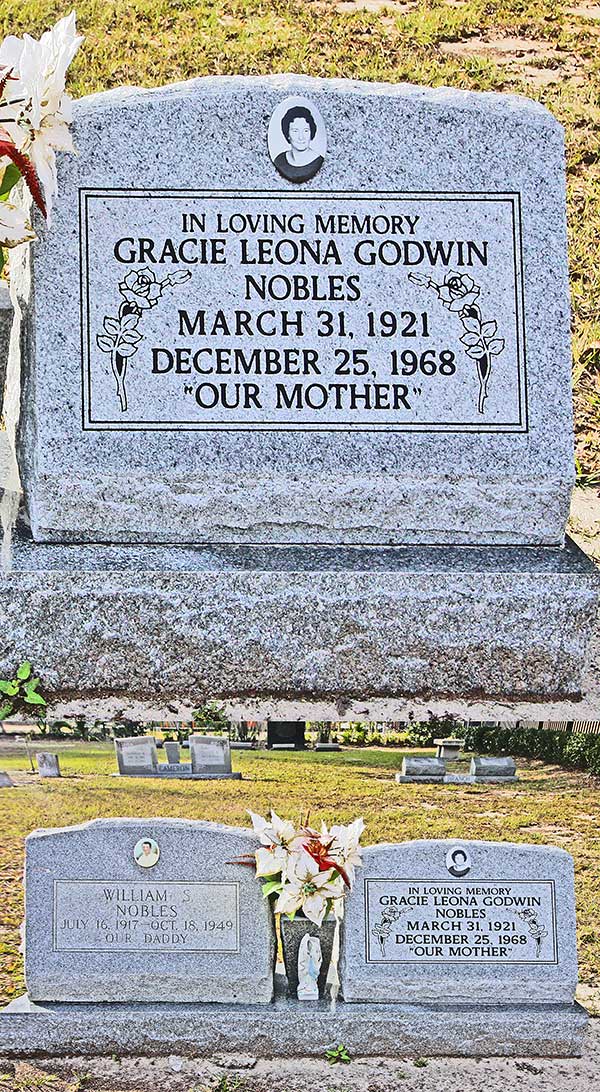 Gracie Leona Godwin Nobles Gravestone Photo