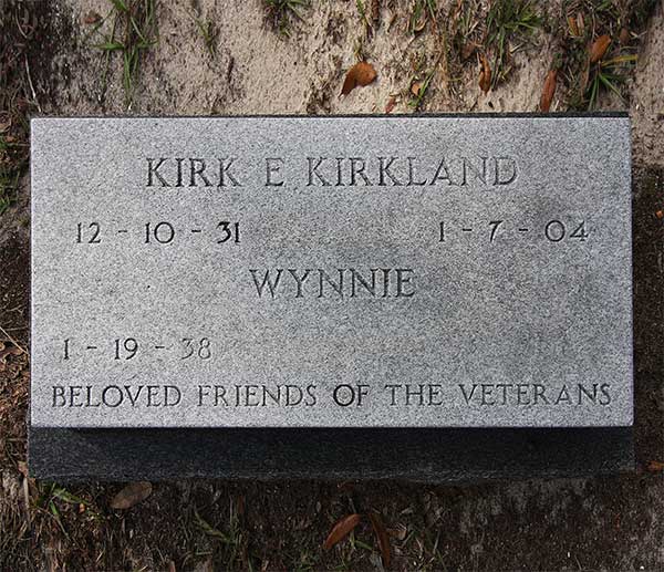 Kirk E. / Wynnie Kirkland Gravestone Photo
