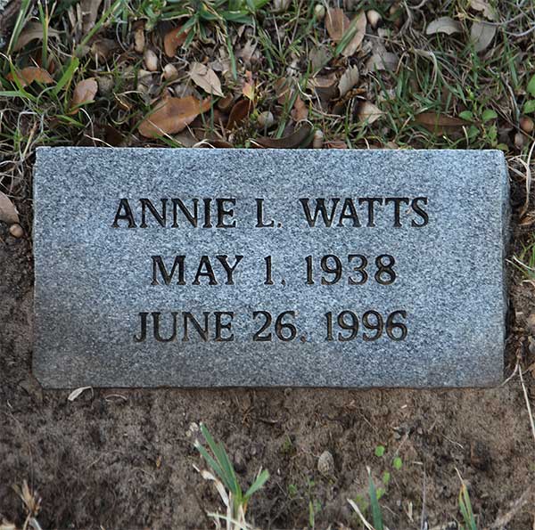 Annie L. Watts Gravestone Photo