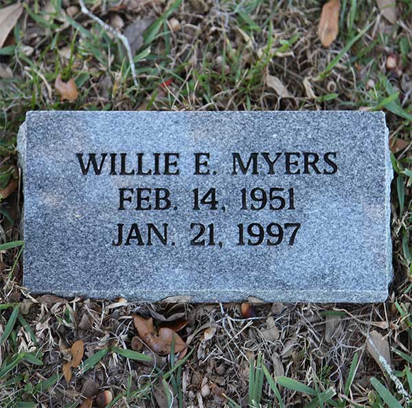 Willie E. Myers Gravestone Photo