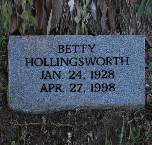 Betty Hollingsworth Gravestone Photo