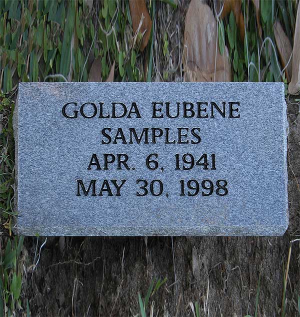 Golda Eubene Samples Gravestone Photo
