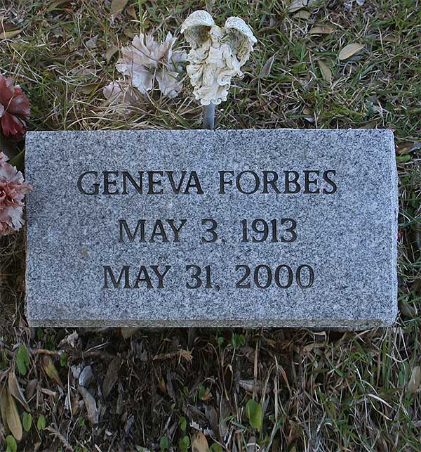 Geneva Forbes Gravestone Photo