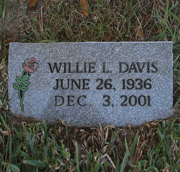 Willie L. Davis Gravestone Photo