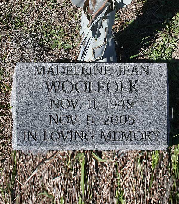 Madeleine Jean Woolfolk Gravestone Photo