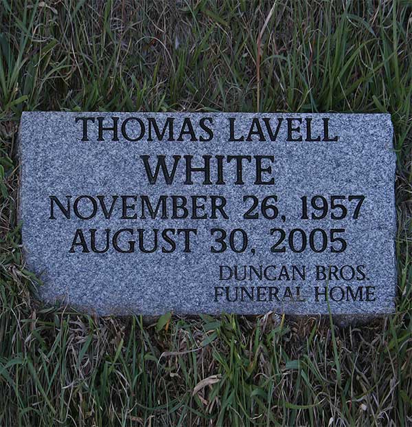 Thomas Lavell White Gravestone Photo