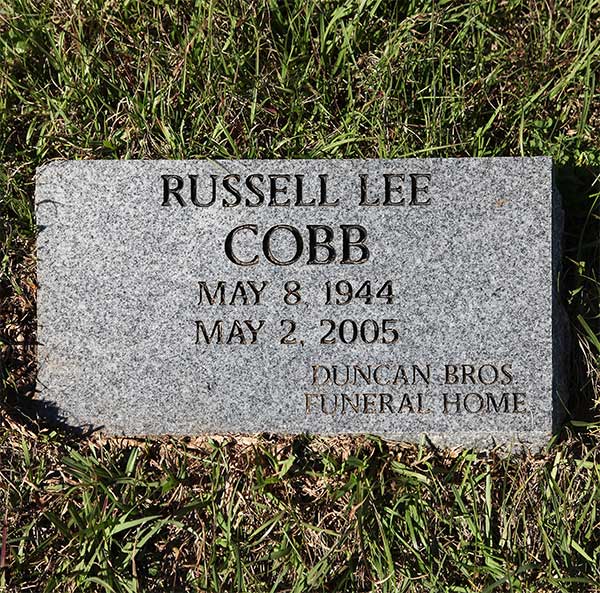 Russell Lee Cobb Gravestone Photo