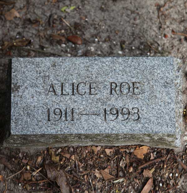 Alice Roe Gravestone Photo