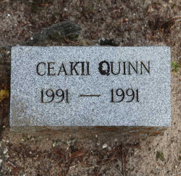 Ceakii Quinn Gravestone Photo