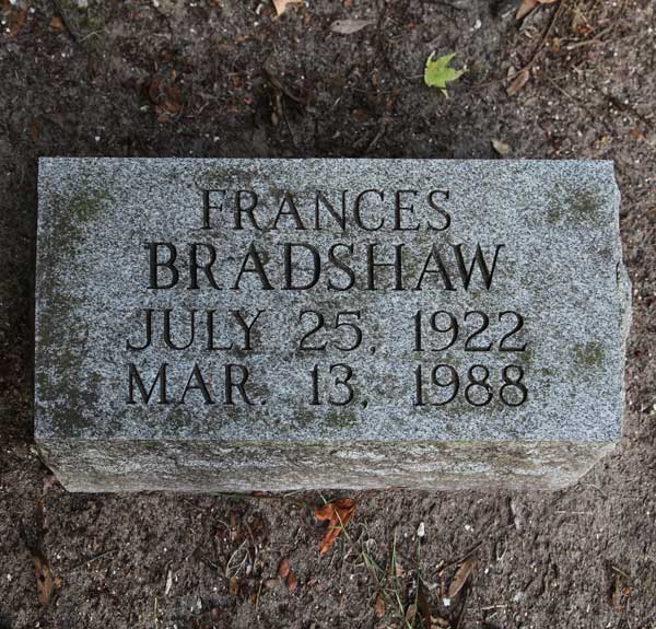 Frances Bradshaw Gravestone Photo